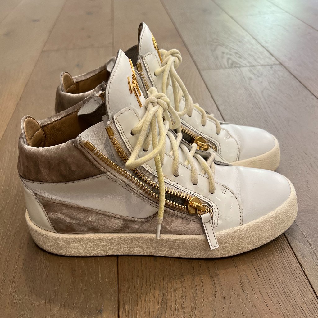 Giuseppe Zanotti High Top Sneaker Women White Size 7us / 37eu $750+ (Rare Color)